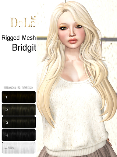 =DeLa*= Mesh Hair "Bridgit" Blacks and White
