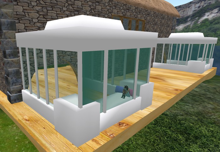 Conservatory with area for seating sculpty