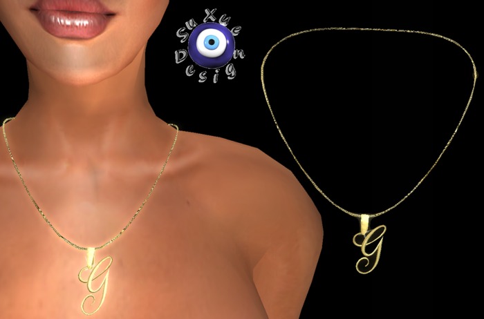 ! " Su Xue " Necklace Gold Letter Resize "G"