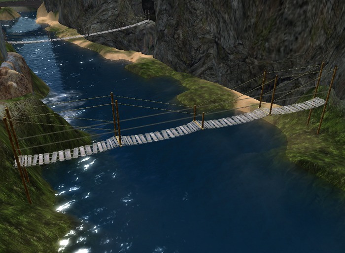 Bridge - 2m x 39m Texture Changable Straight Rope Bridge (v9c)