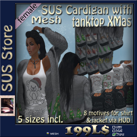 SUS Cardigan with tanktop XMas