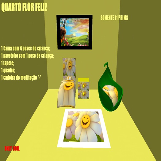 [ TL ] FURNITURE Quarto Crianca - Flor feliz (BOX) FREEBIE
