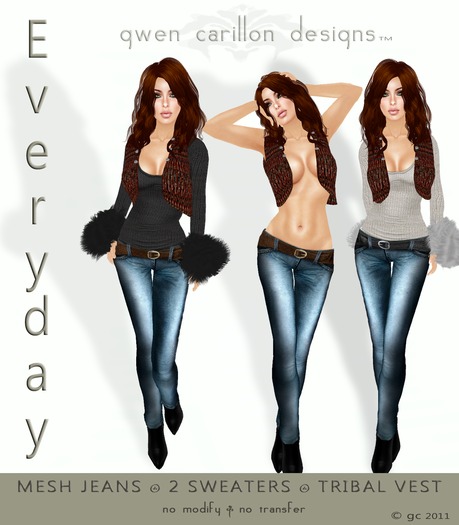 GCD - Everyday Jeans * 2 Sweaters & Tribal Vest