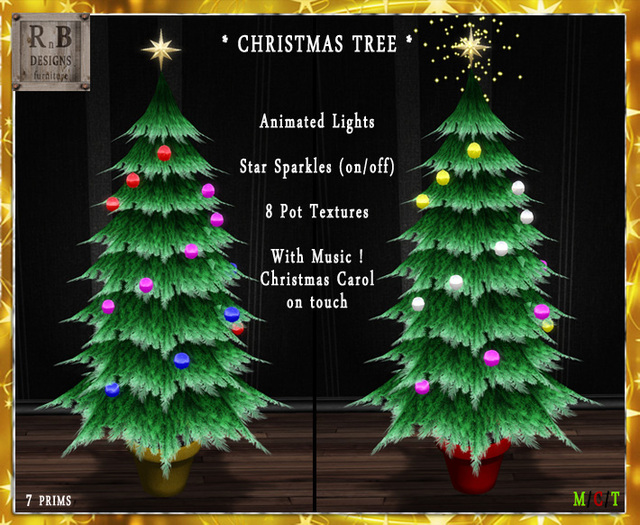*RnB* Christmas Tree - Lights, Sparkles, Music & Pot Textures