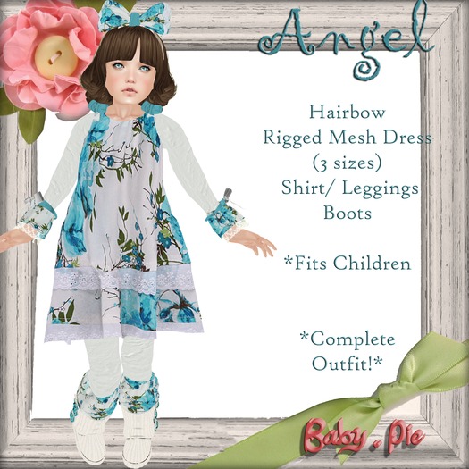 *Baby Pie* Angel Children's Complete Rigged Mesh Outfit