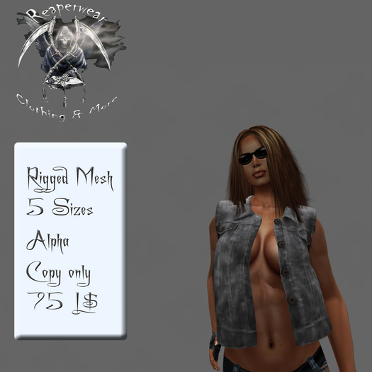 *RW* Ladies denim vest Black _ MESH