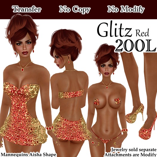 Short & Sweet Glitz Red