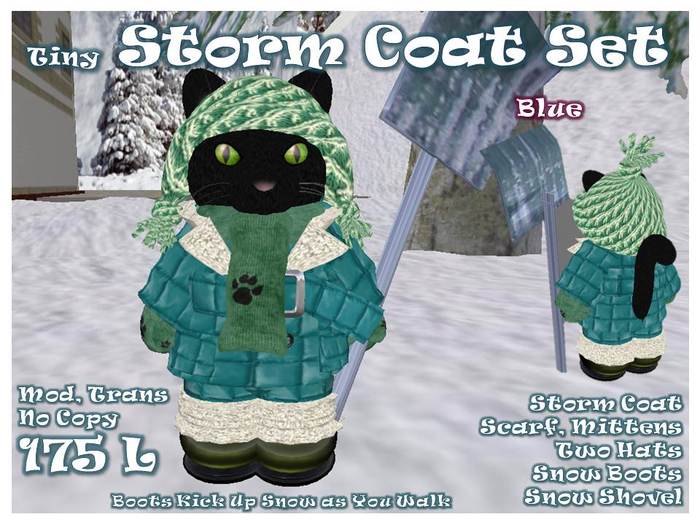 Tiny Storm Coat Set Blue