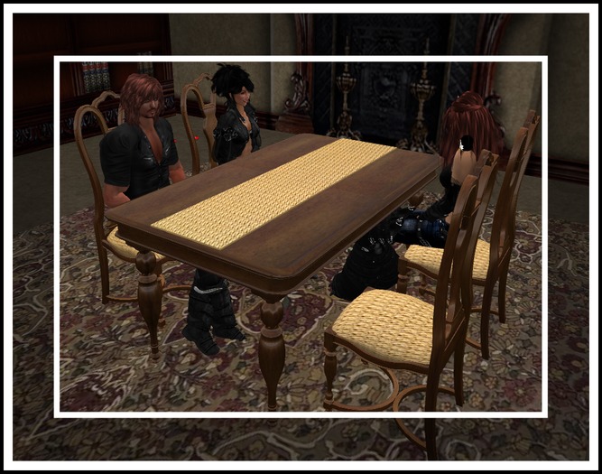 Dining Table and Chairs with Lemon and Table Runner