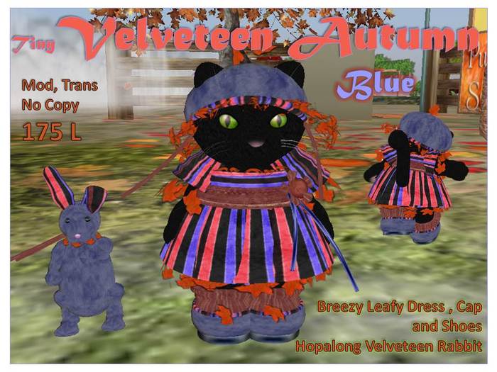 Tiny Velveteen Blue Autumn
