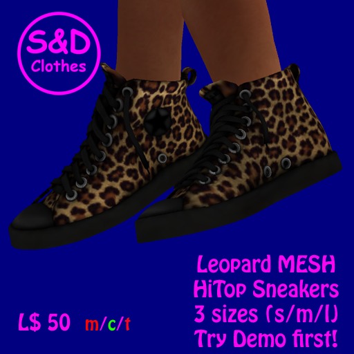 S&D HiTop Sneakers Mesh Leopard