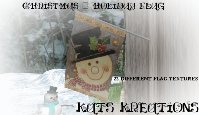 Winter Holiday Flag  *ONLY 2 PRIM*