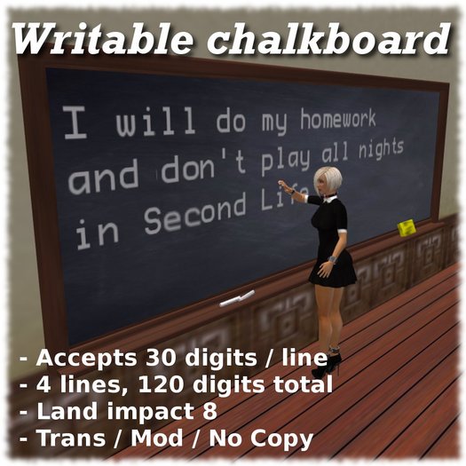 Writable chalkboard / blackboard (new version)