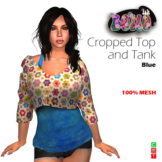 BOHOish Top and Tank BLUE