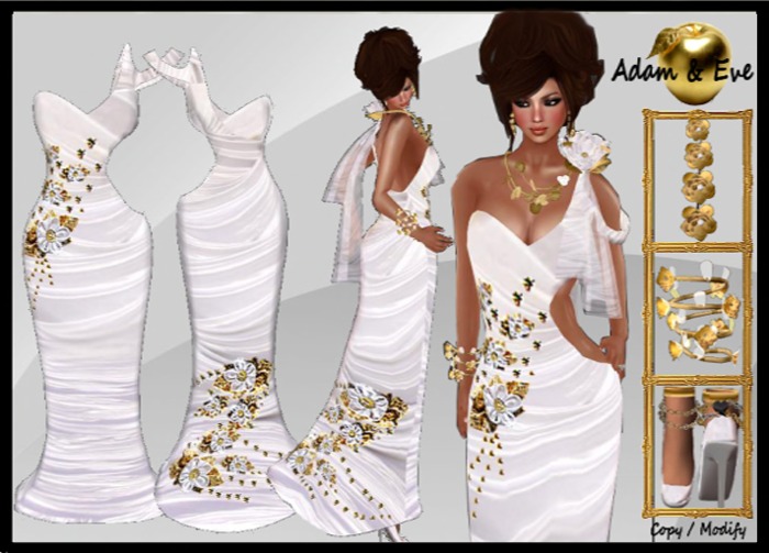 A&E Tsuki Long Gown Full Outfit (Rigged Mesh 3 Sizes)
