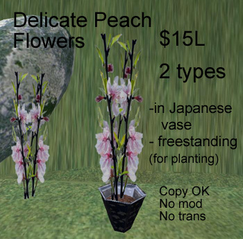 delicate peach flowers (boxed)
