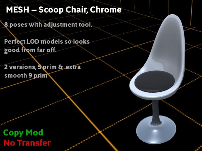 Mesh Scoop Chair Chrome