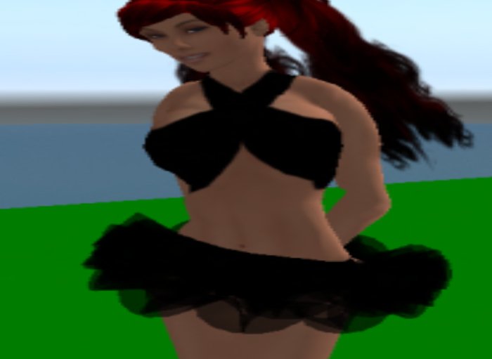 Crossover top and lace skirt