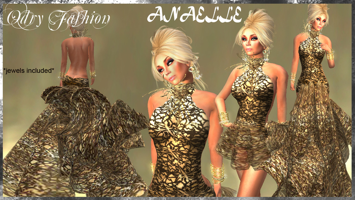 *OF *-*ANAELLE*Gold Dress Evening 