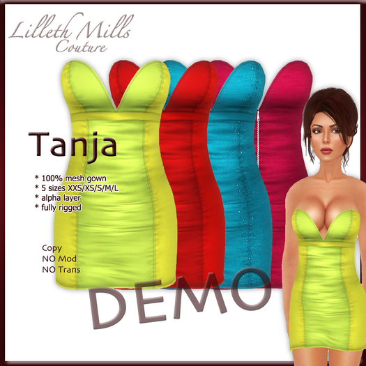- DEMO - LMC TANJA - fully Rigged Mesh Cocktail Dress - DEMOS 