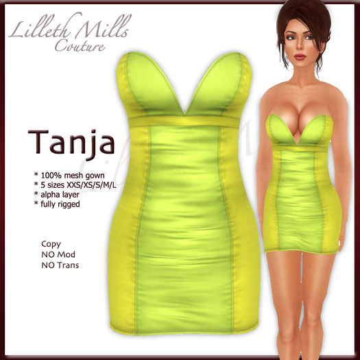 LMC TANJA - fully Rigged Mesh Cocktail Dress - Apple 