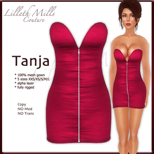 LMC TANJA - fully Rigged Mesh Cocktail Dress - Magenta 