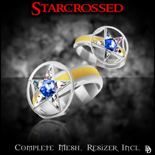 Dare Designs:  Starcrossed ring set - platinum/sapphire