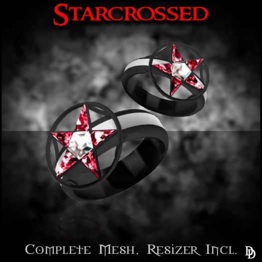 Dare Designs:  Starcrossed ring set - black titanium/diamond