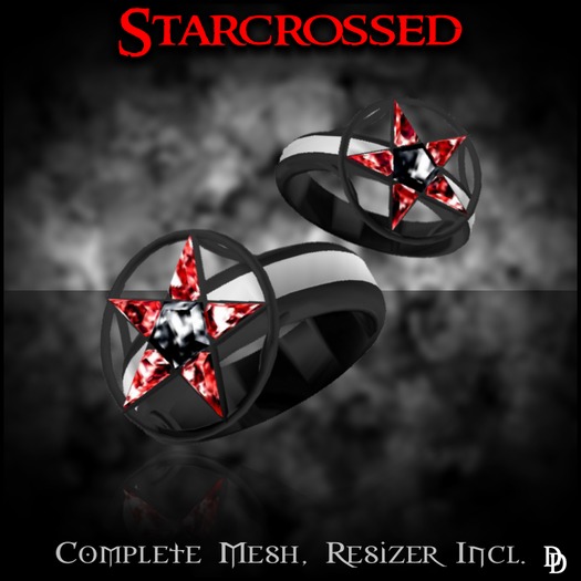 Dare Designs:  Starcrossed ring set - black titanium/onyx