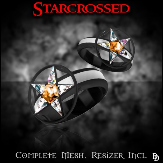 Dare Designs:  Starcrossed ring set - platinum/topaz