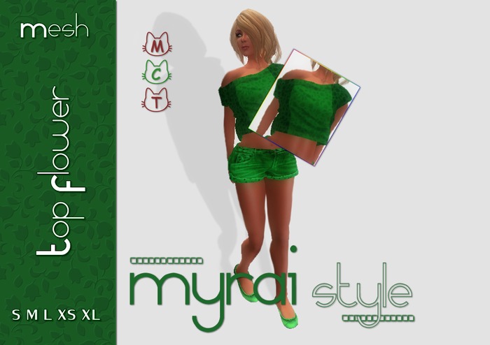 Mesh Top Flower Green **Myrai Style**