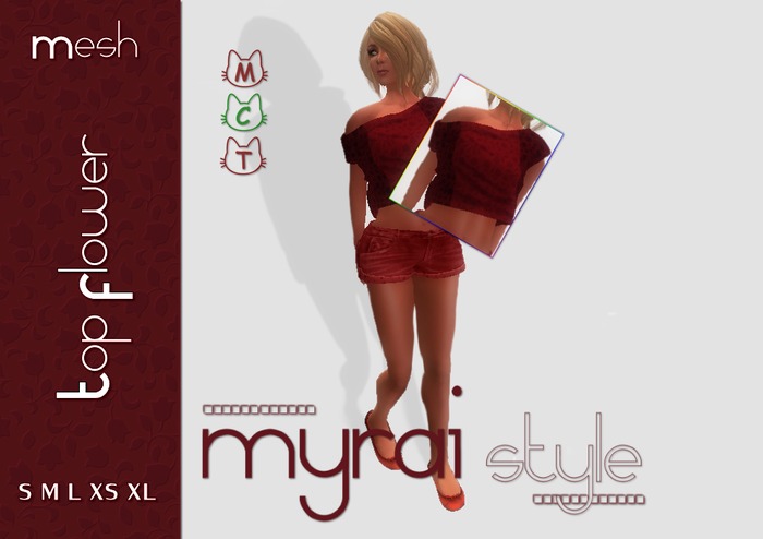 Mesh Top Flower Red **Myrai Style**