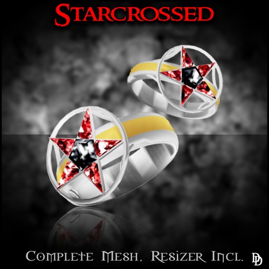 Dare Designs:  Starcrossed ring set - platinum/onyx
