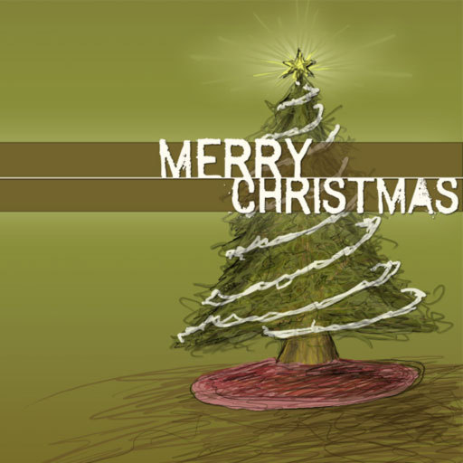 Christmas Card / Merry Christmas - Green Tree - Say it with a Greetings Card
