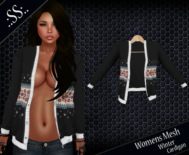 .:SS:. BLACK OPEN WINTER CARDIGAN 