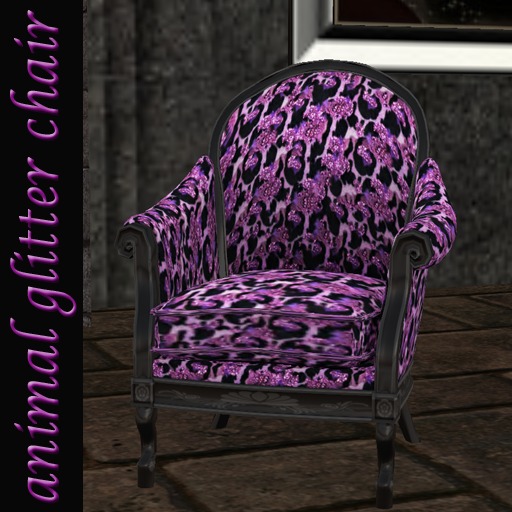 purple glitter chair
