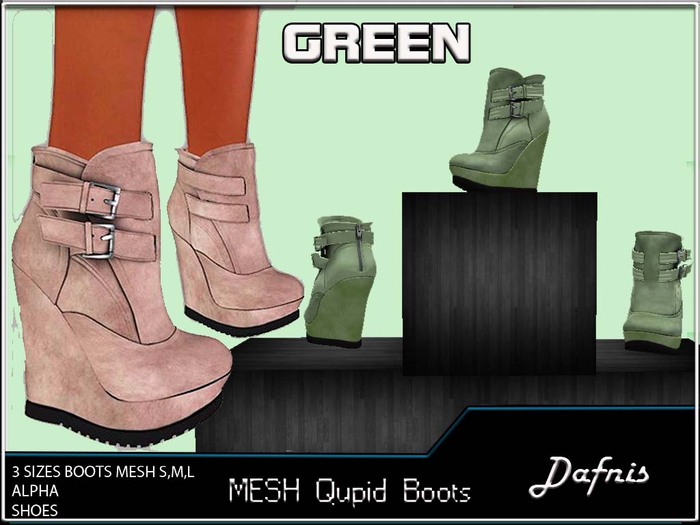 *DAFNIS MESH Qupid Boots GREEN