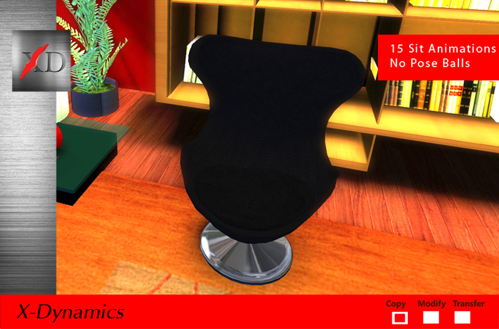 XD Modern Egg Chair Black Leather Boxed