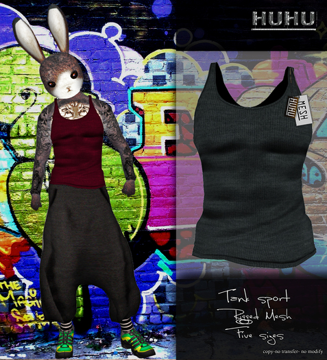 +HUHU+ TANK TOP GRAY