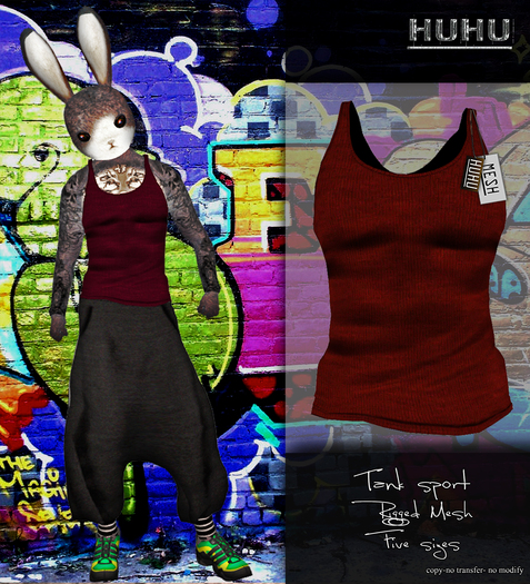 +HUHU+ TANK TOP RED