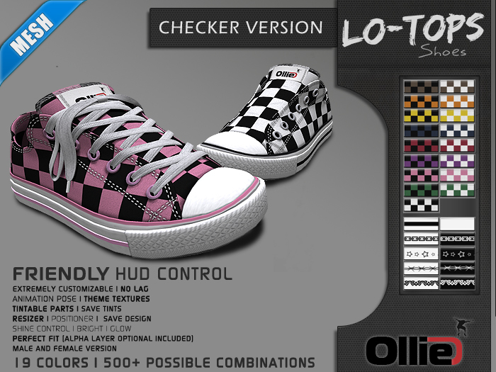-: Ollie :- Lo Tops Shoes CLEAN *Checker Version HUD*
