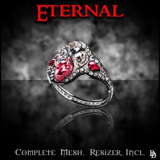 Dare Designs:  Eternal ladies ring - platinum/ruby