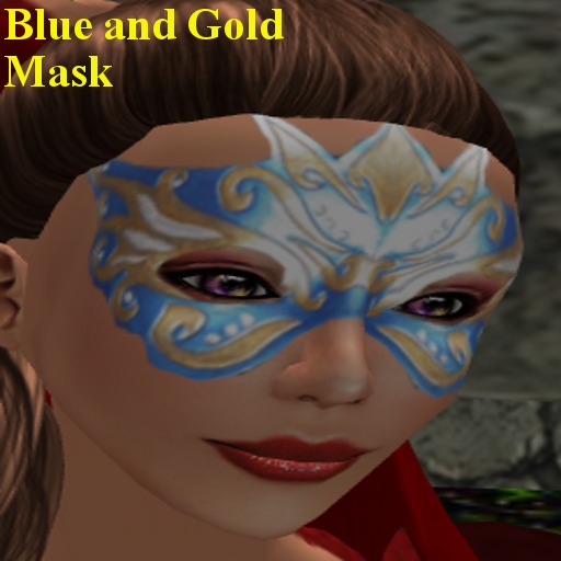 Blue and Gold Mask Tattoo