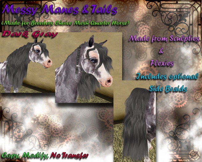 *SC* Messy Manes and Tails Dark Gray