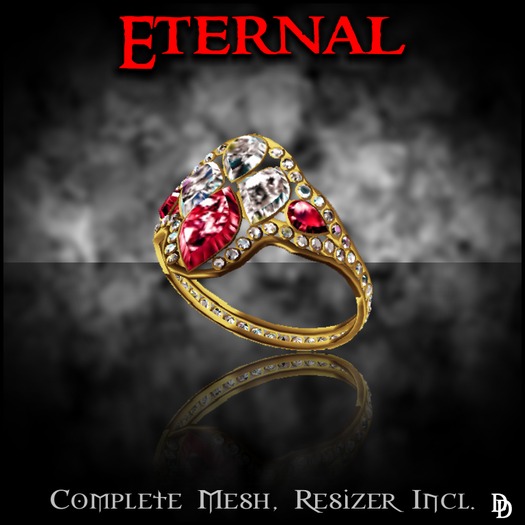 Dare Designs:  Eternal ladies ring - gold/ruby