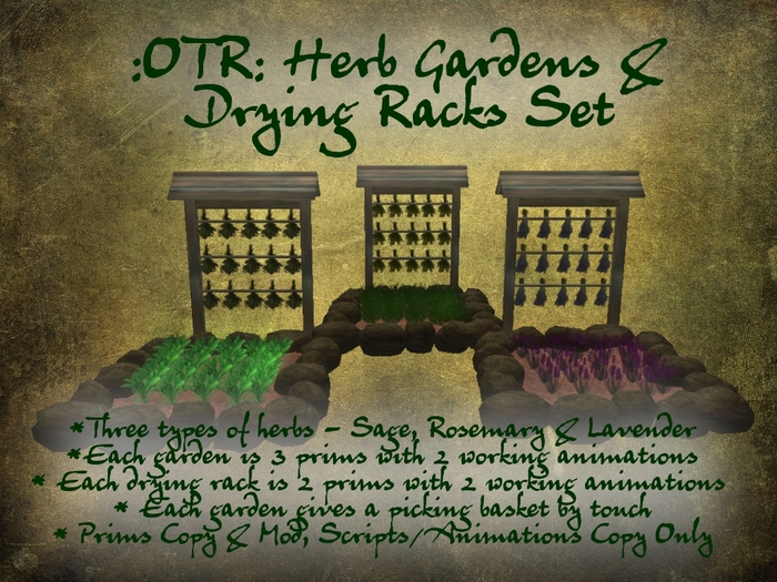 :OTR: Herb Gardens & Drying Racks Set 