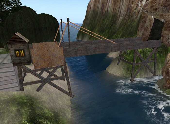 Second Life Marketplace - Bridge - 6m x 30m Wooden Drawbridge Box (v9c)