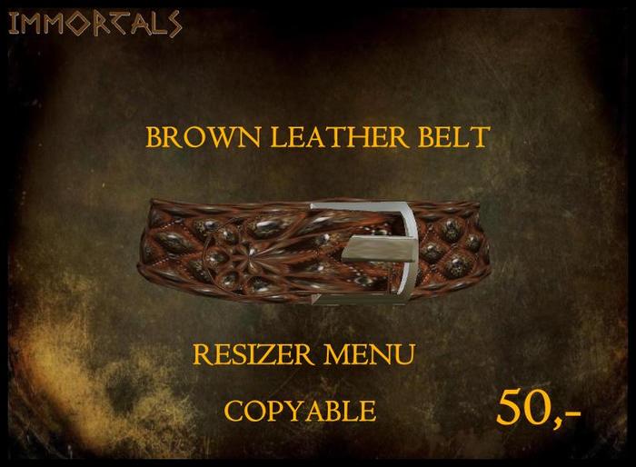 IMMORTALS BROWN LEATHER BELT