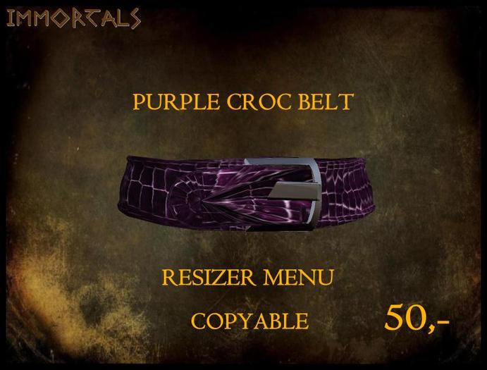 IMMORTALS PURPLE CROC BELT