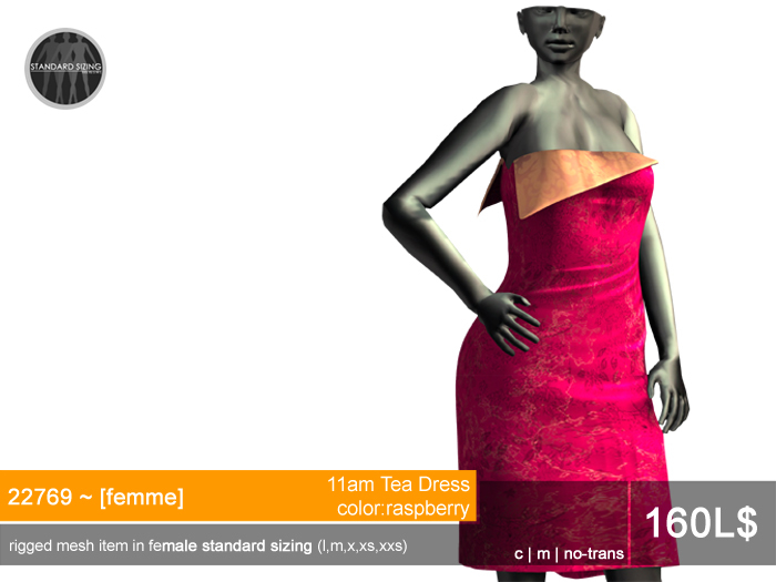 22769 ~ [femme] 11am Tea Dress Raspberry
